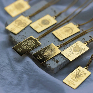 Vintage Stainless Steel Zodiac Sign Necklace